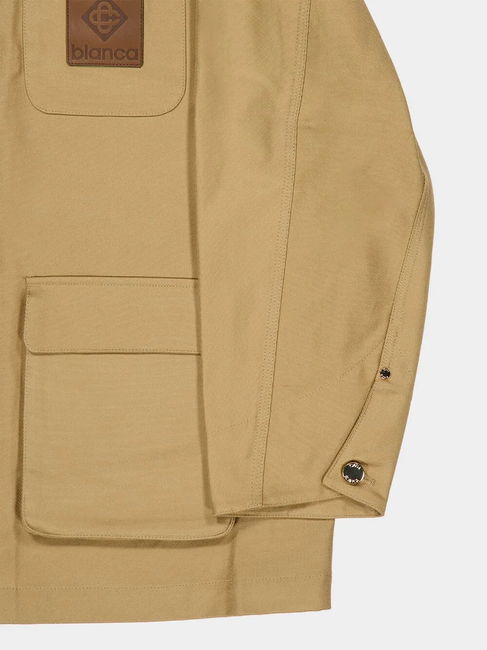 Beige Cotton Workwear Jacket sold by Fashion Clinic product image thumbnail 4