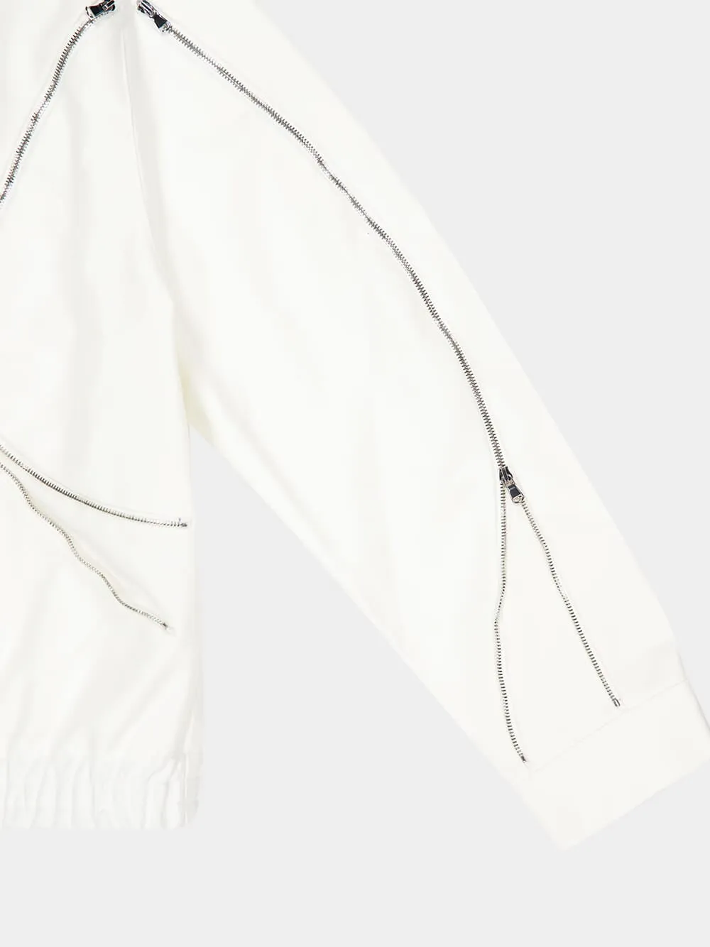 White Zipped Cotton Jacket sold by Fashion Clinic product image thumbnail 4