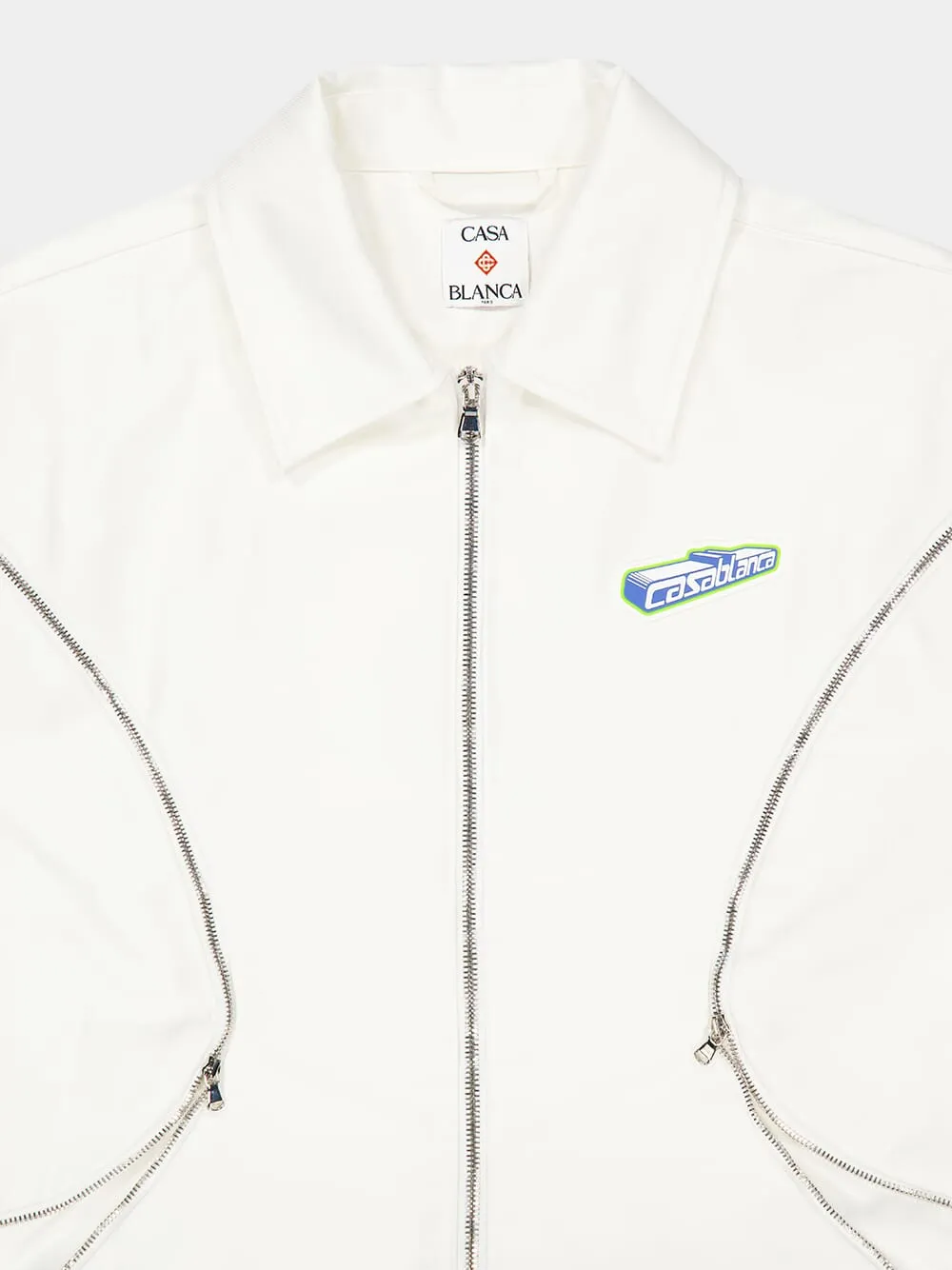 White Zipped Cotton Jacket sold by Fashion Clinic product image thumbnail 3