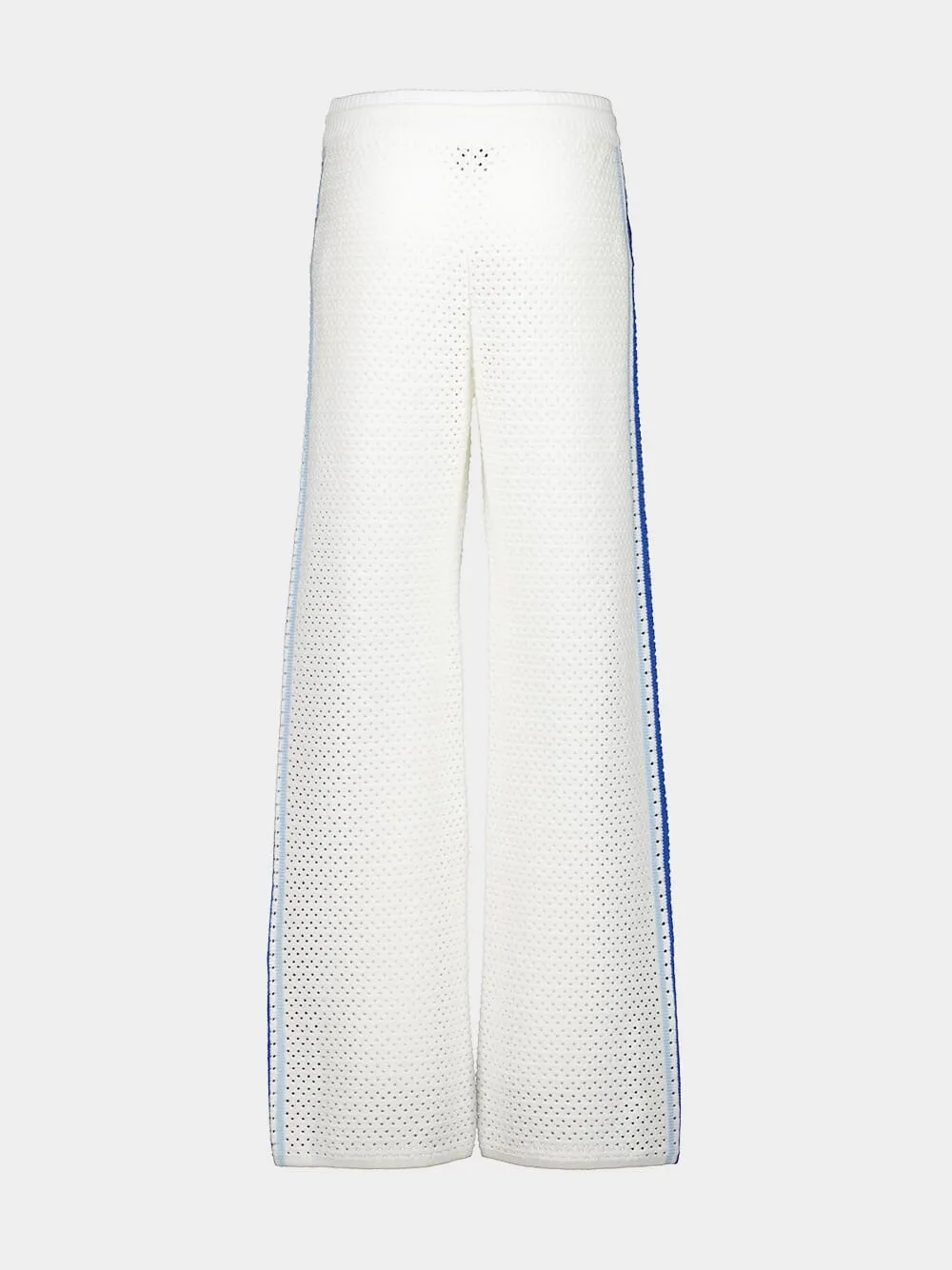 White and Blue Striped Mesh Track Pants sold by Fashion Clinic product image thumbnail 2