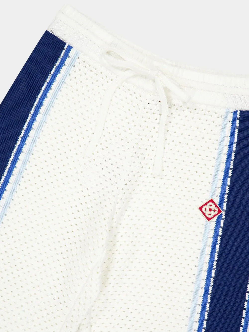 White and Blue Striped Mesh Track Pants sold by Fashion Clinic product image thumbnail 3