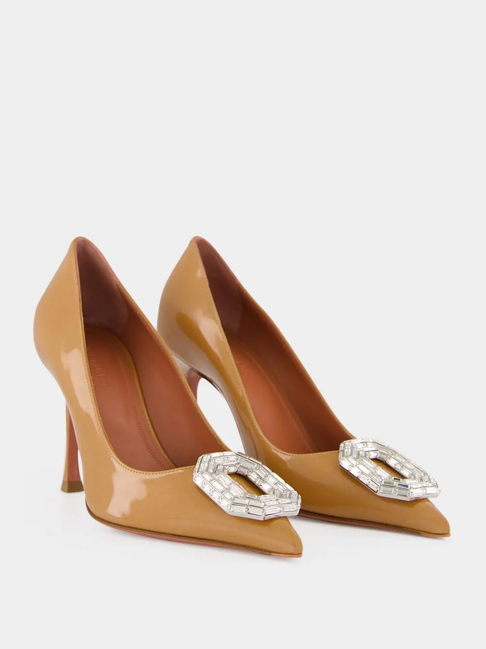 Latte Camelia Pearly Patent 90 Pumps sold by Fashion Clinic product image thumbnail 3