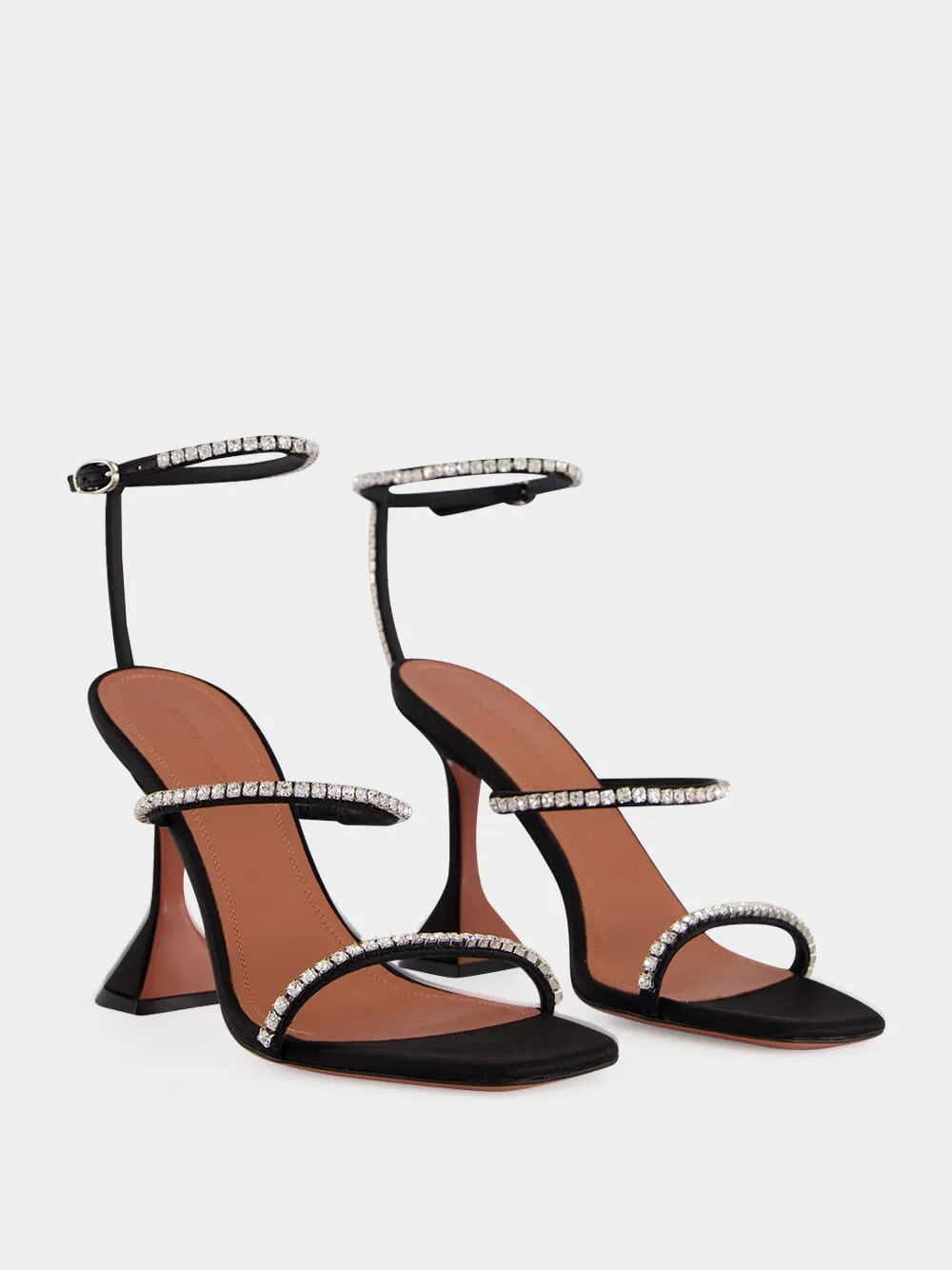 Gilda 95 Crystal Black Satin Sandals sold by Fashion Clinic product image thumbnail 3