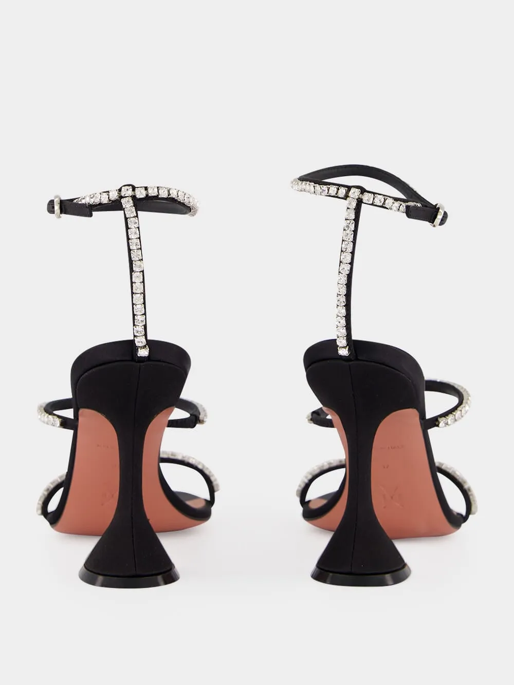 Gilda 95 Crystal Black Satin Sandals sold by Fashion Clinic product image thumbnail 5