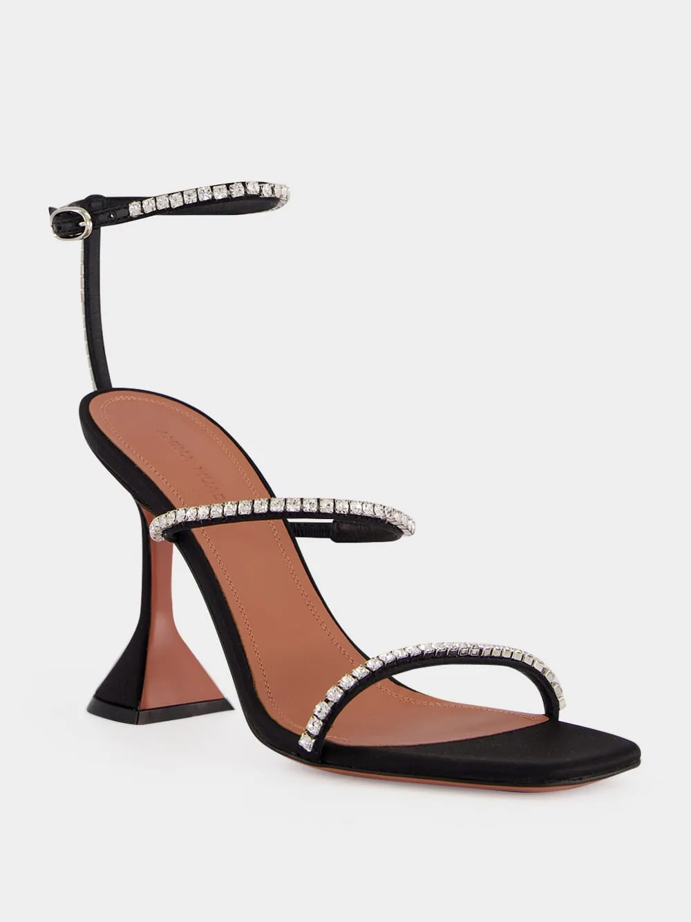 Gilda 95 Crystal Black Satin Sandals sold by Fashion Clinic product image thumbnail 2