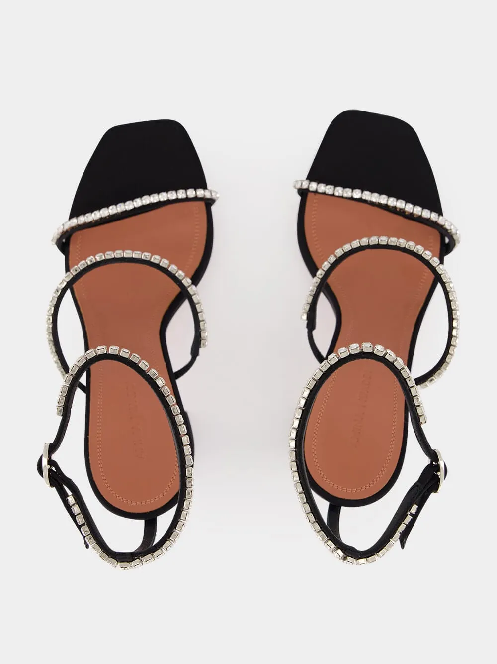 Gilda 95 Crystal Black Satin Sandals sold by Fashion Clinic product image thumbnail 4