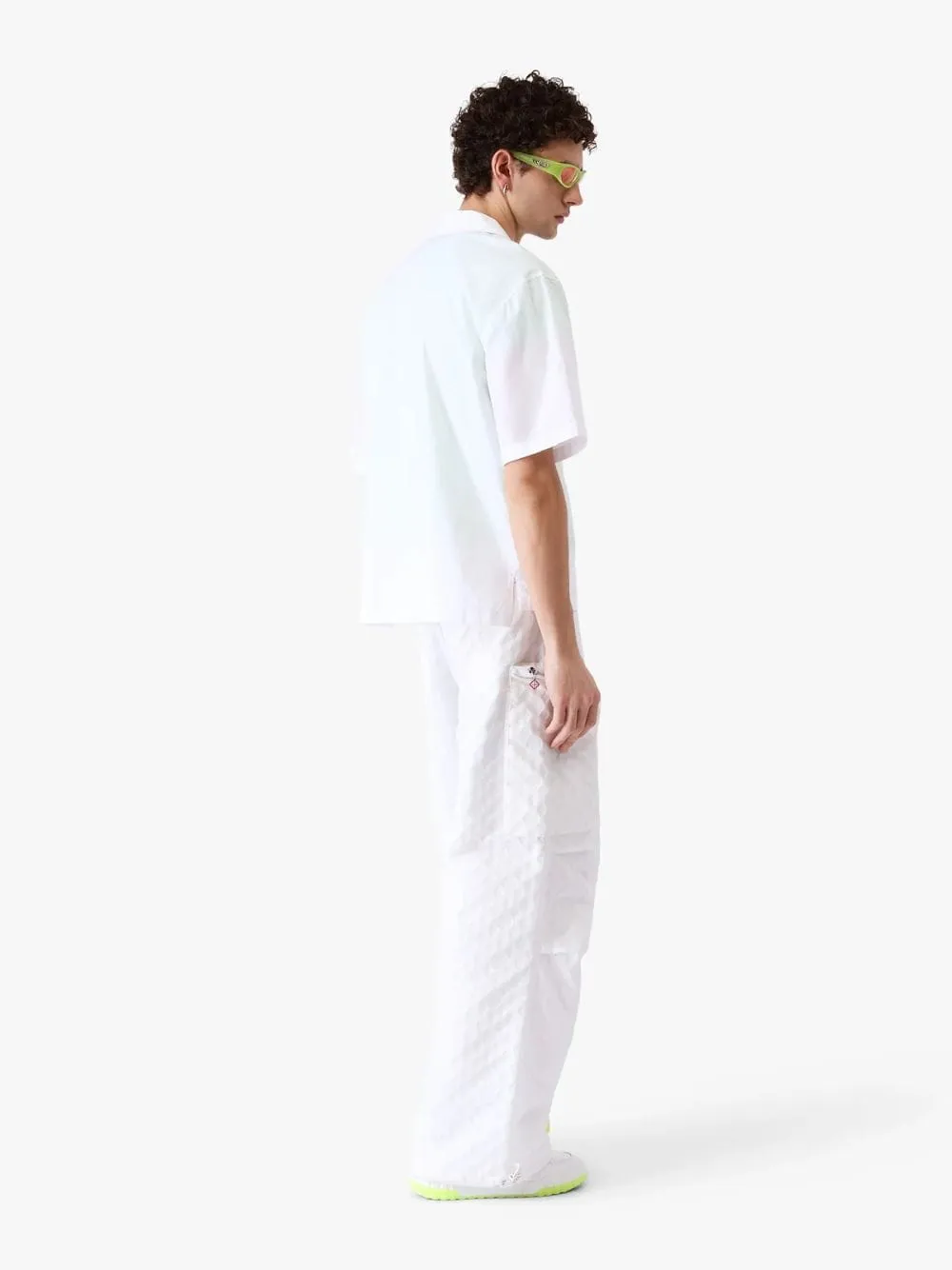 White Graphic Embroidered Short Sleeve Shirt sold by Fashion Clinic product image thumbnail 4