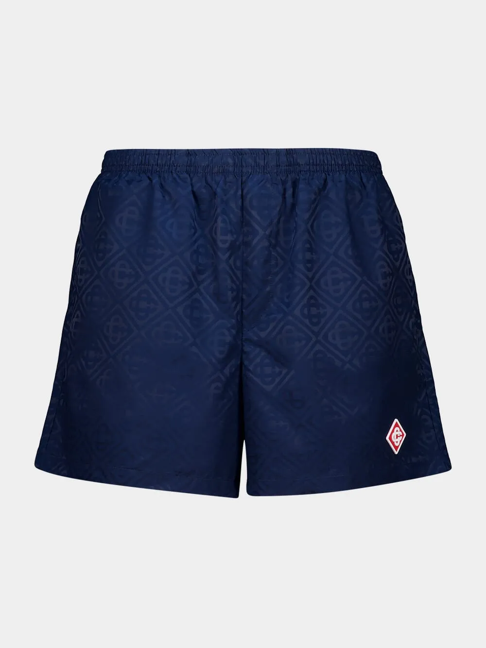 Navy Monogram Jacquard Swim Shorts sold by Fashion Clinic