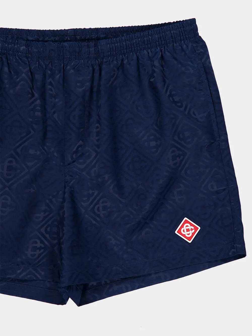 Navy Monogram Jacquard Swim Shorts sold by Fashion Clinic product image thumbnail 3