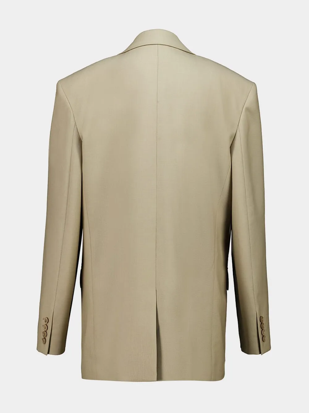 Beige Single-Breasted Wool and Silk Jacket sold by Fashion Clinic product image thumbnail 2