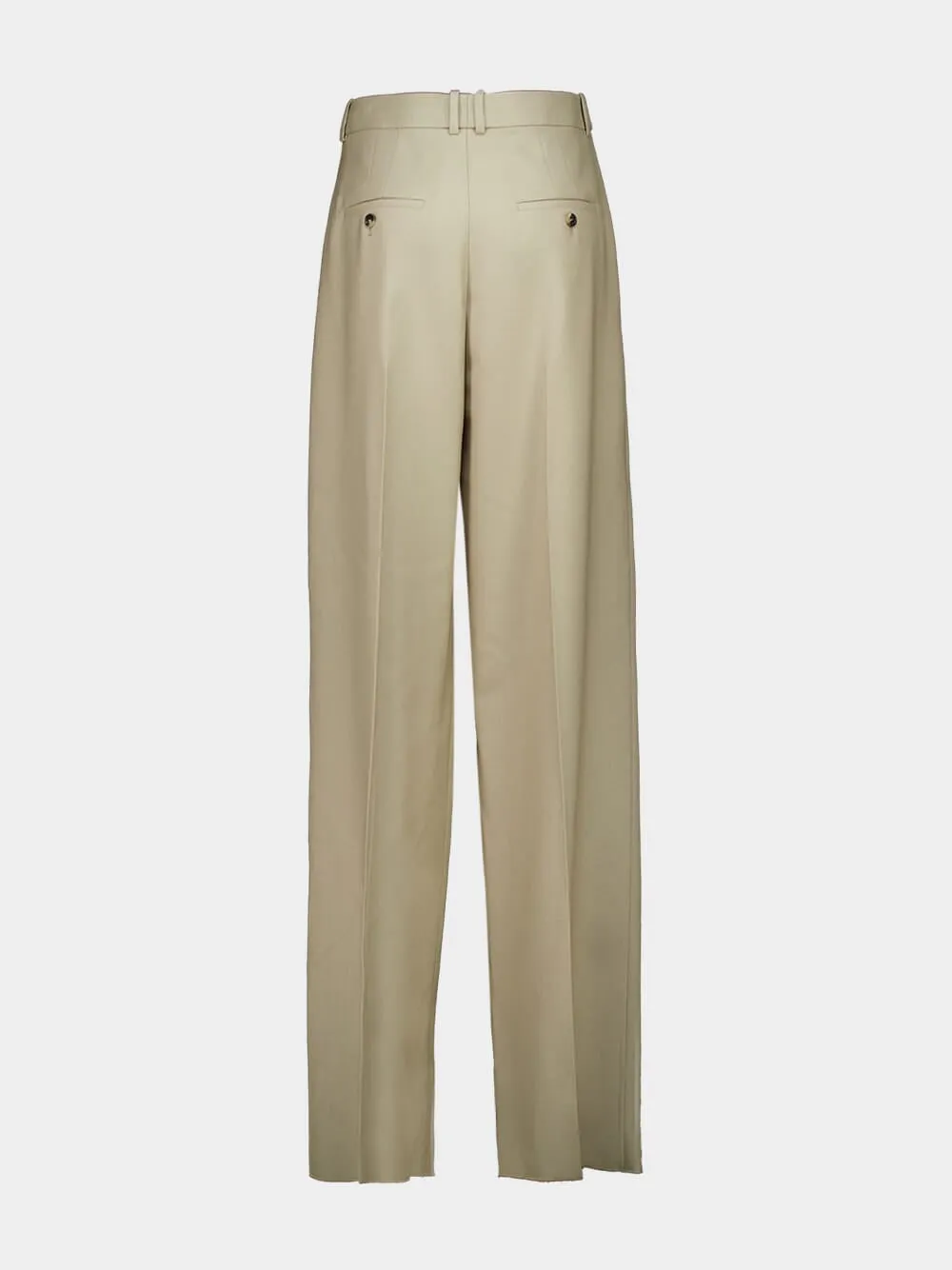 Beige Wide-Leg Wool and Silk Pants sold by Fashion Clinic product image thumbnail 2
