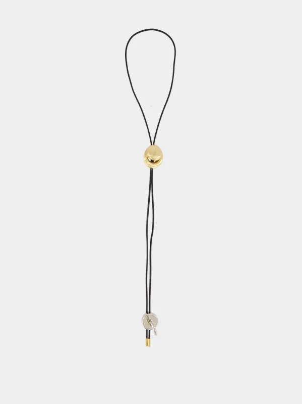Gold Blow Up Cord Bolo Tie made by Panconesi