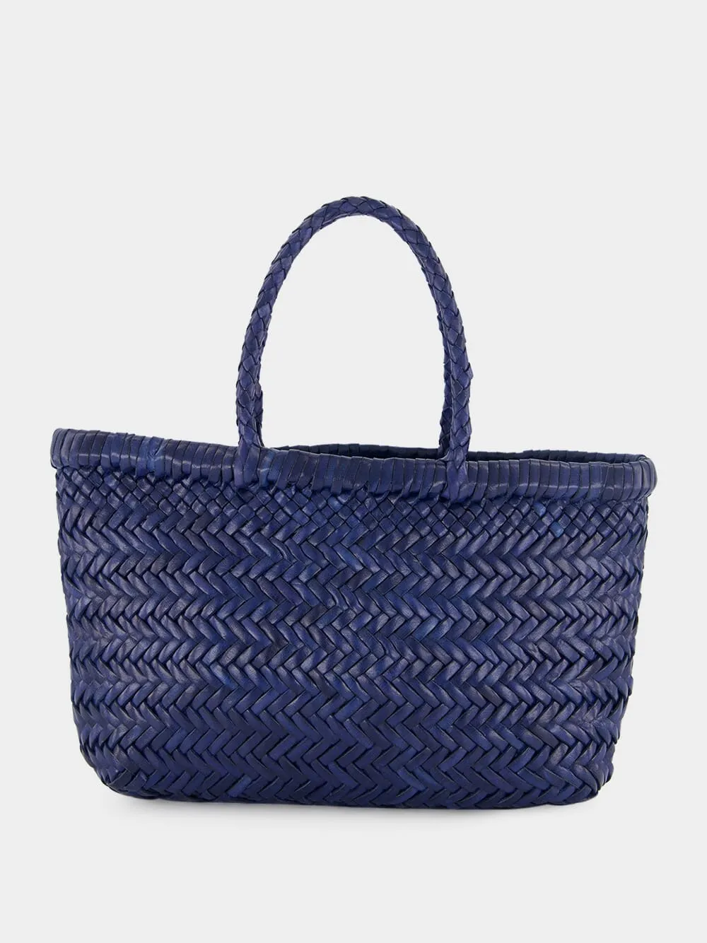 Mini Flat Gora Navy Blue Woven Bag sold by Fashion Clinic