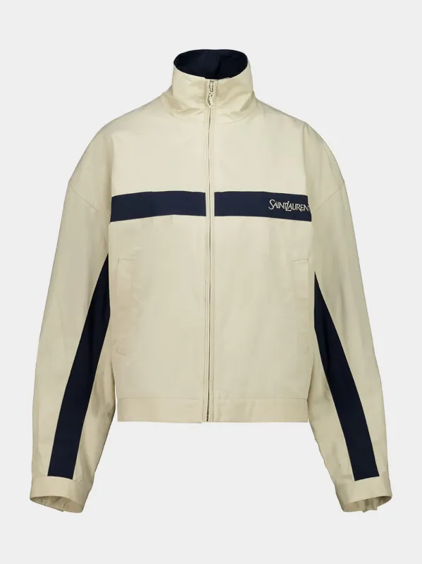 Mastic Cotton Stand-Collar Jacket made by Yves Saint Laurent