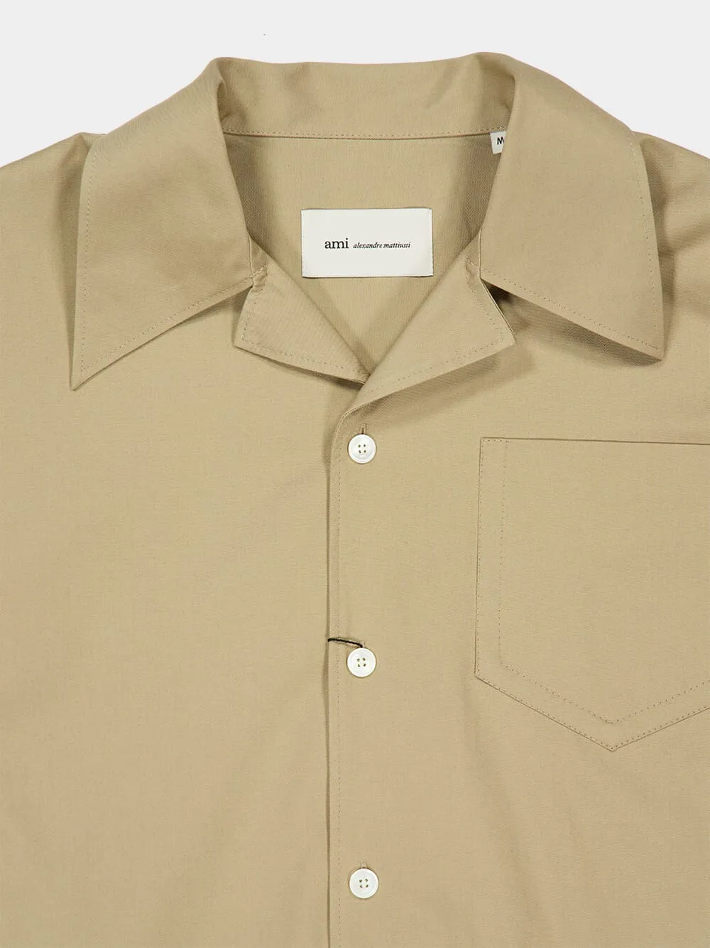 Taupe Cotton Long-Sleeve Shirt sold by Fashion Clinic product image thumbnail 3