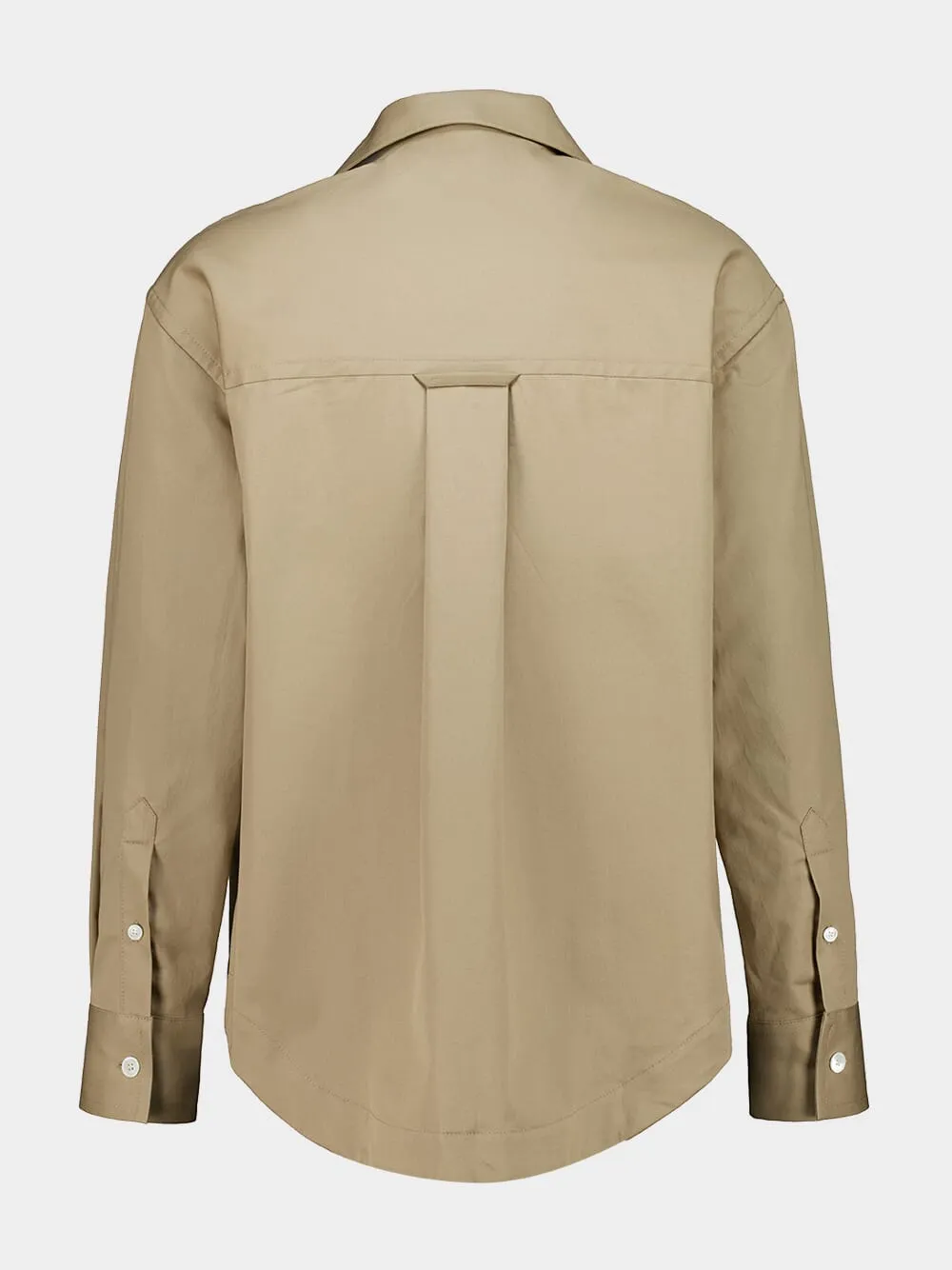 Taupe Cotton Long-Sleeve Shirt sold by Fashion Clinic product image thumbnail 2
