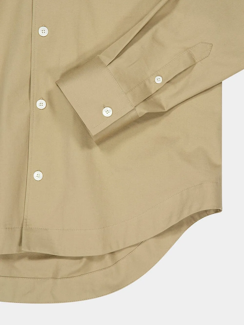 Taupe Cotton Long-Sleeve Shirt sold by Fashion Clinic product image thumbnail 4