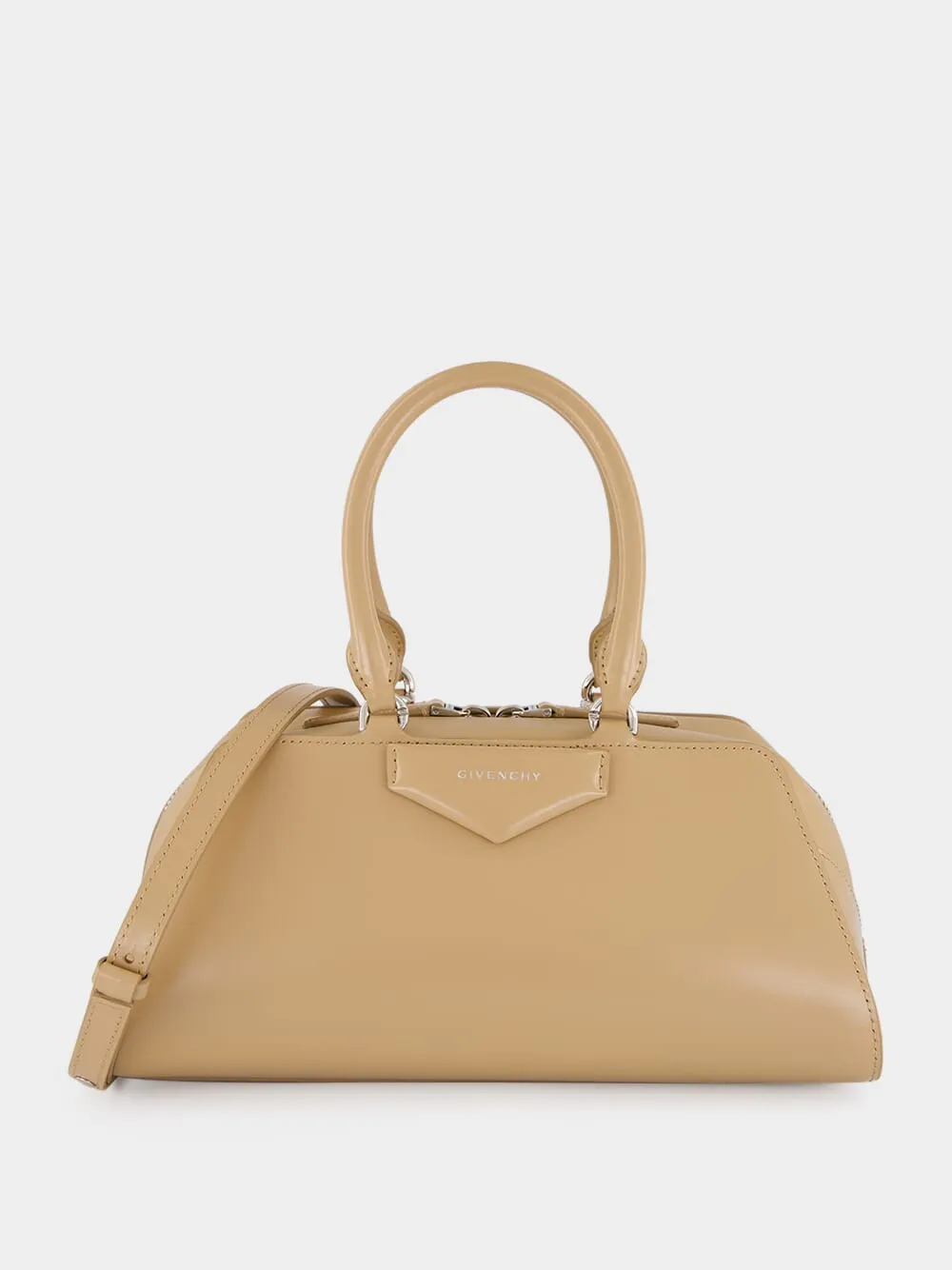 Sand Small Antigona East-West Box Bag sold by Fashion Clinic