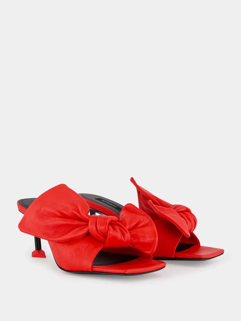 Vermillon Boudoir Nappa Leather Heeled Mules sold by Fashion Clinic product image thumbnail 4