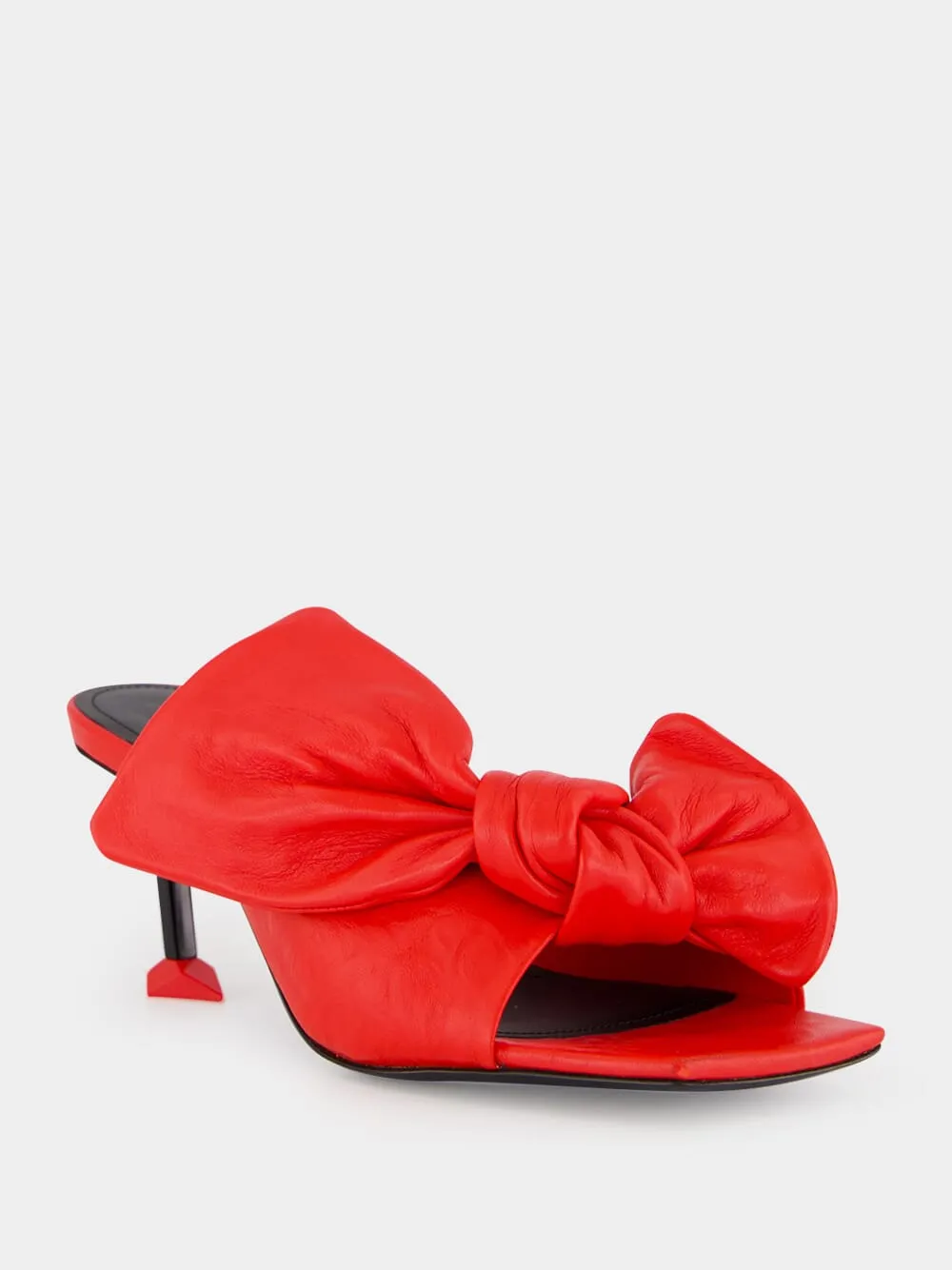 Vermillon Boudoir Nappa Leather Heeled Mules sold by Fashion Clinic product image thumbnail 3