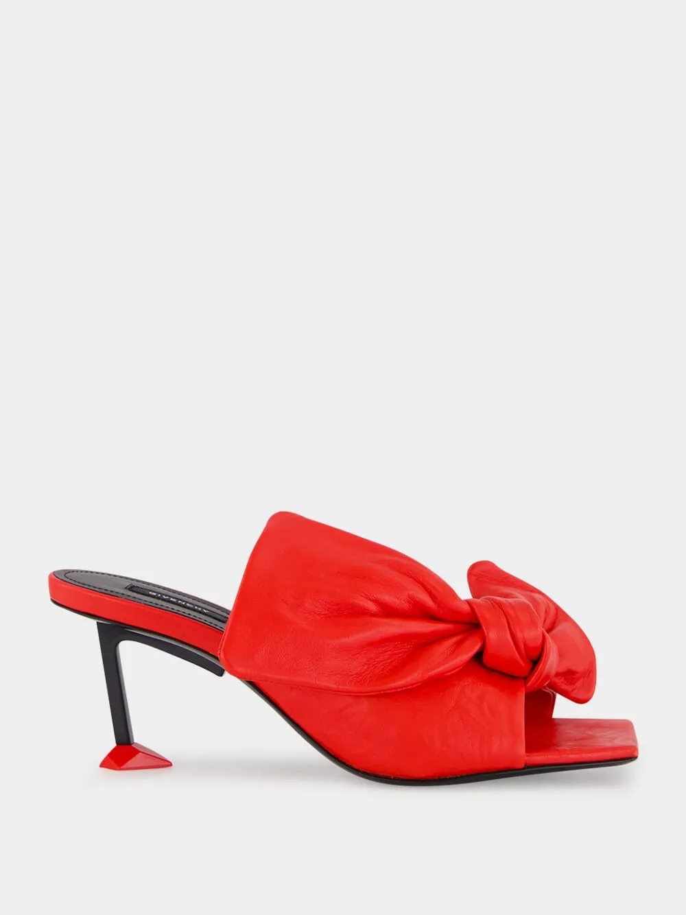 Vermillon Boudoir Nappa Leather Heeled Mules sold by Fashion Clinic product image thumbnail 2