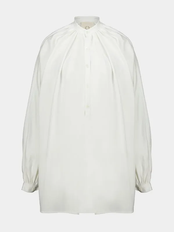 White Touarreg Cotton Balloon Sleeve Tunic made by Fashion Clinic