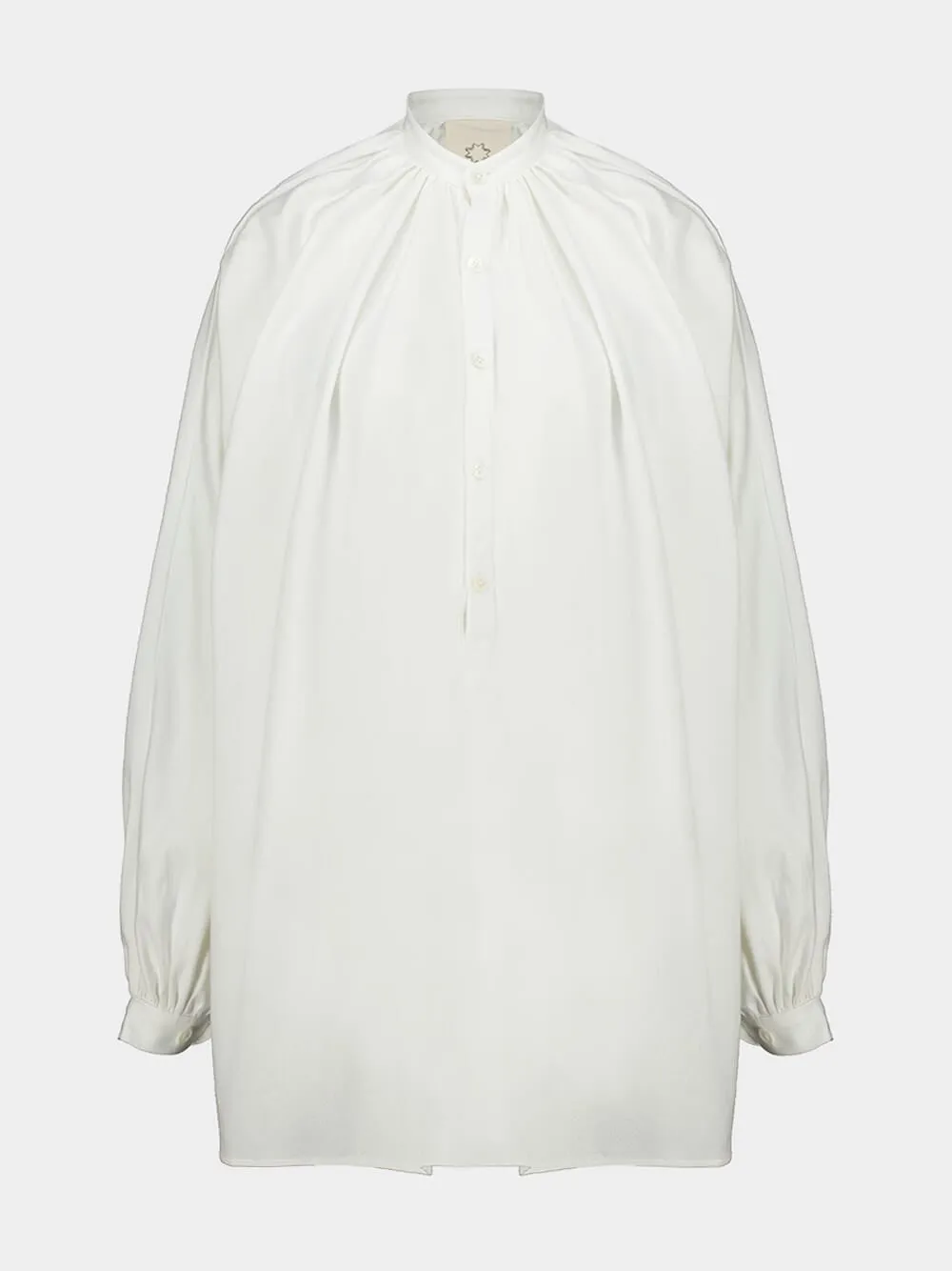 White Touarreg Cotton Balloon Sleeve Tunic sold by Fashion Clinic