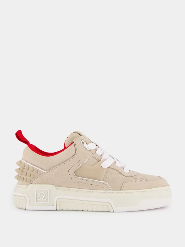 Beige Astroloubi 2 Nubuck Leather Sneakers made by Christian Louboutin