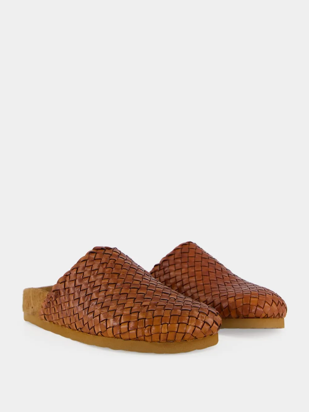 Tan Footbed Leather Mules sold by Fashion Clinic product image thumbnail 3