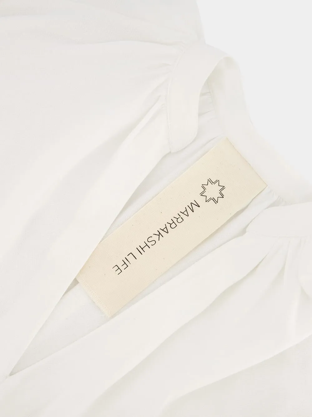 Solid White The Touareg Cotton V-Neck Maxi Dress sold by Fashion Clinic product image thumbnail 3