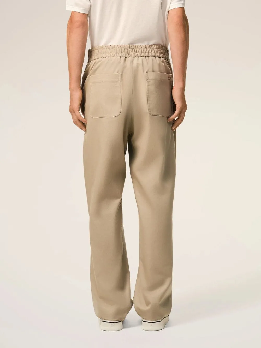 Beige Cotton Elasticated Waist Trousers sold by Fashion Clinic product image thumbnail 3