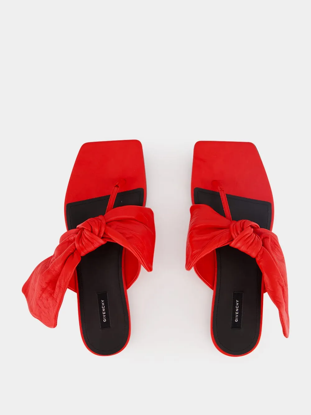 Vermillon Boudoir Thongs in Nappa Leather with Bow sold by Fashion Clinic product image thumbnail 4