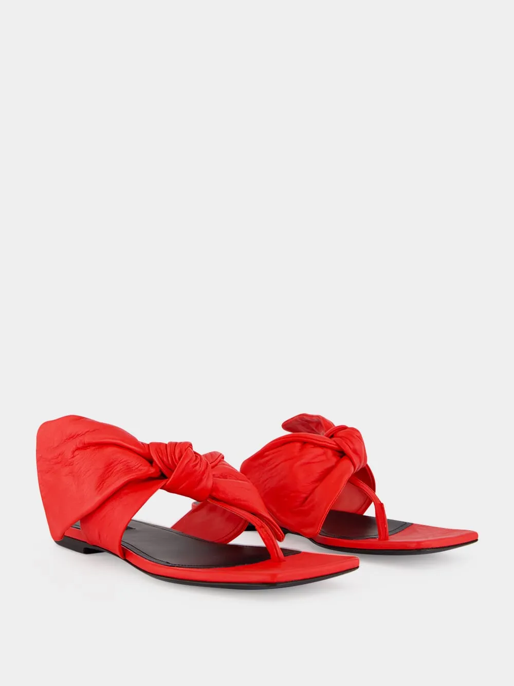 Vermillon Boudoir Thongs in Nappa Leather with Bow sold by Fashion Clinic product image thumbnail 3