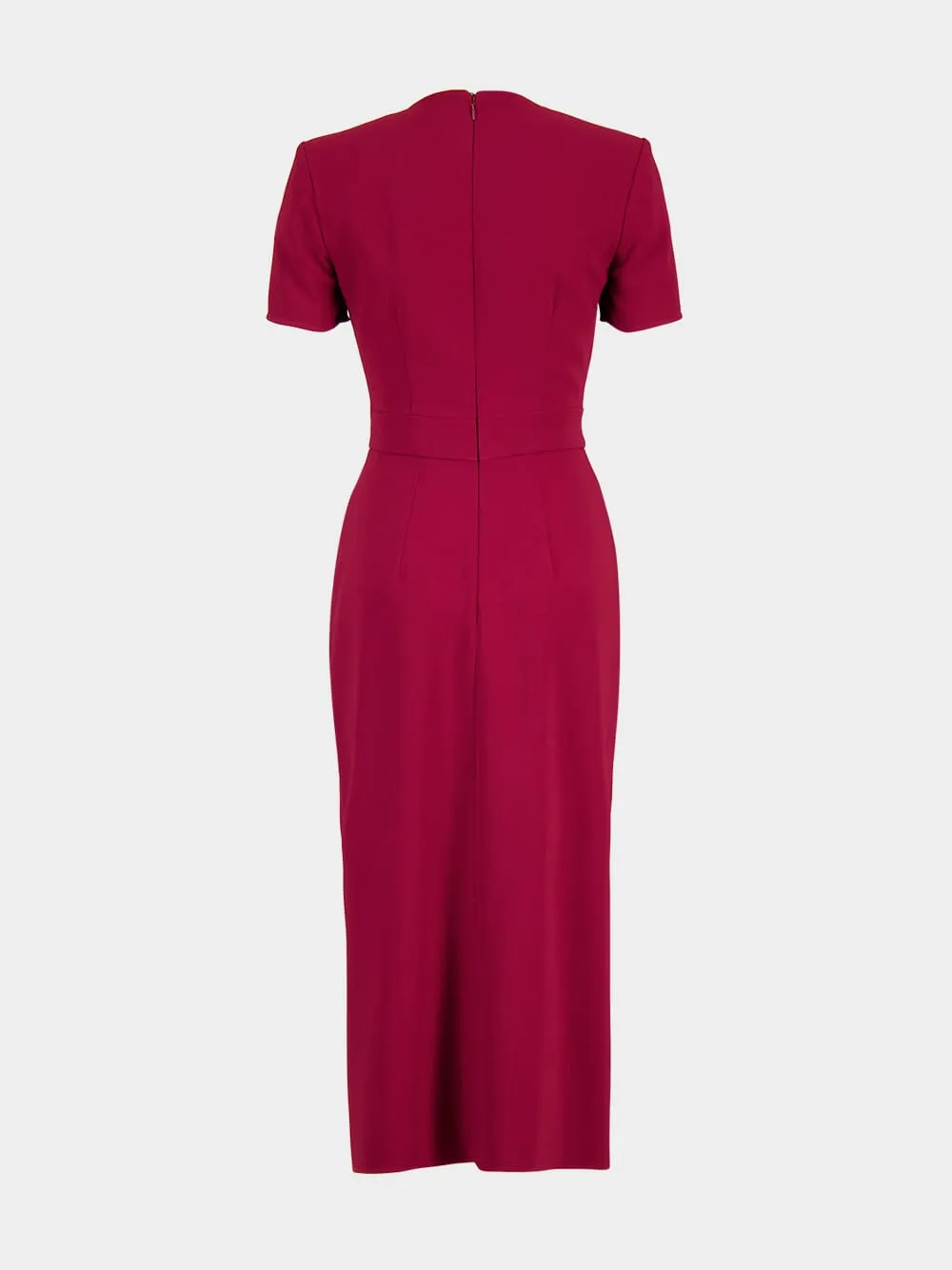 Red Cherry Midi Wrapped Dress in Crepe Cady sold by Fashion Clinic product image thumbnail 3