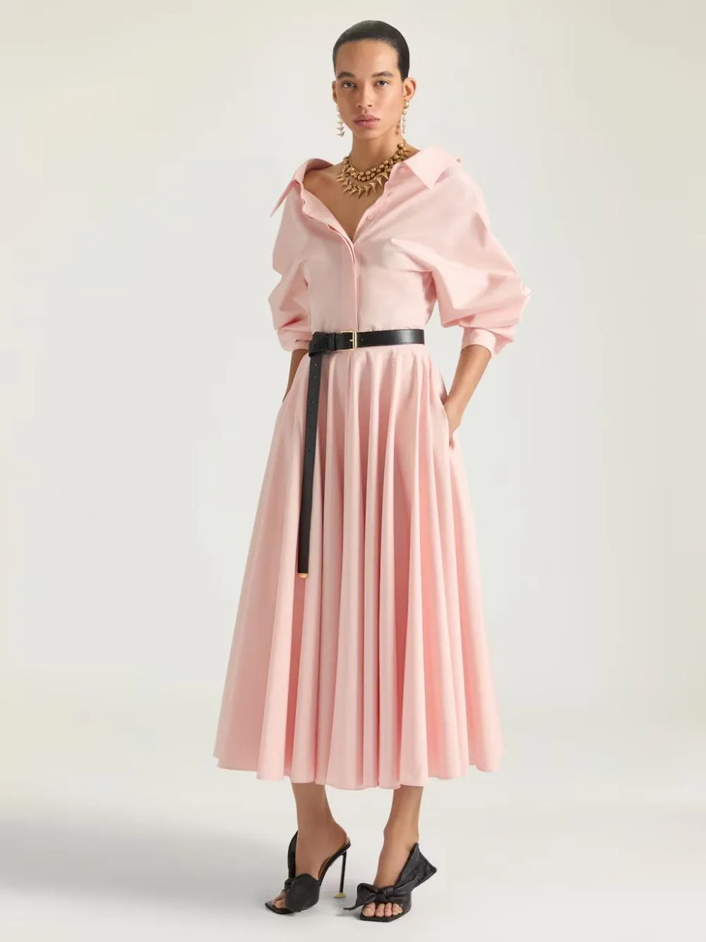 Silk Pink Slashed Shirt in Poplin sold by Fashion Clinic product image thumbnail 2