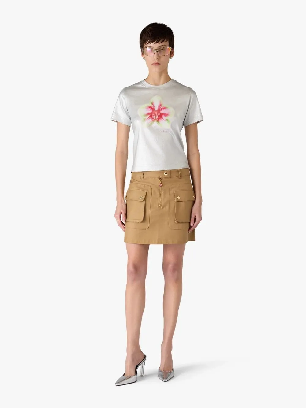 Beige Cotton Pocket Mini Skirt sold by Fashion Clinic product image thumbnail 2