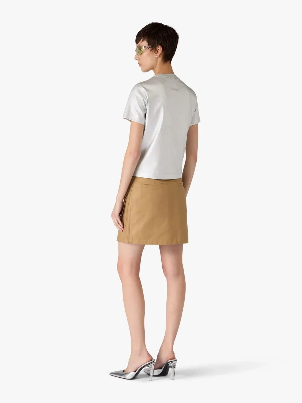 Beige Cotton Pocket Mini Skirt sold by Fashion Clinic product image thumbnail 4