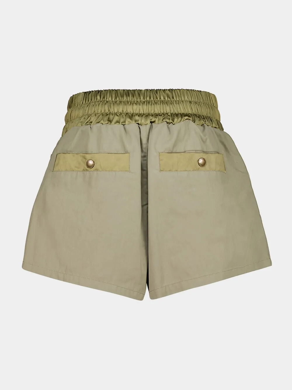 Green Cotton Twill Utility Shorts sold by Fashion Clinic product image thumbnail 3