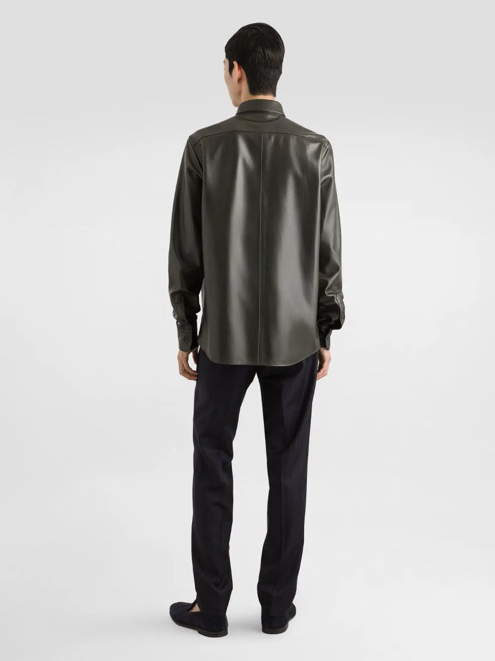 Green Nappa Leather Shirt sold by Fashion Clinic product image thumbnail 4