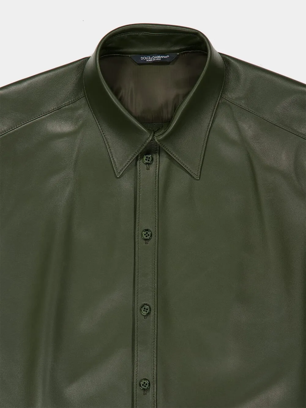 Green Nappa Leather Shirt sold by Fashion Clinic product image thumbnail 5