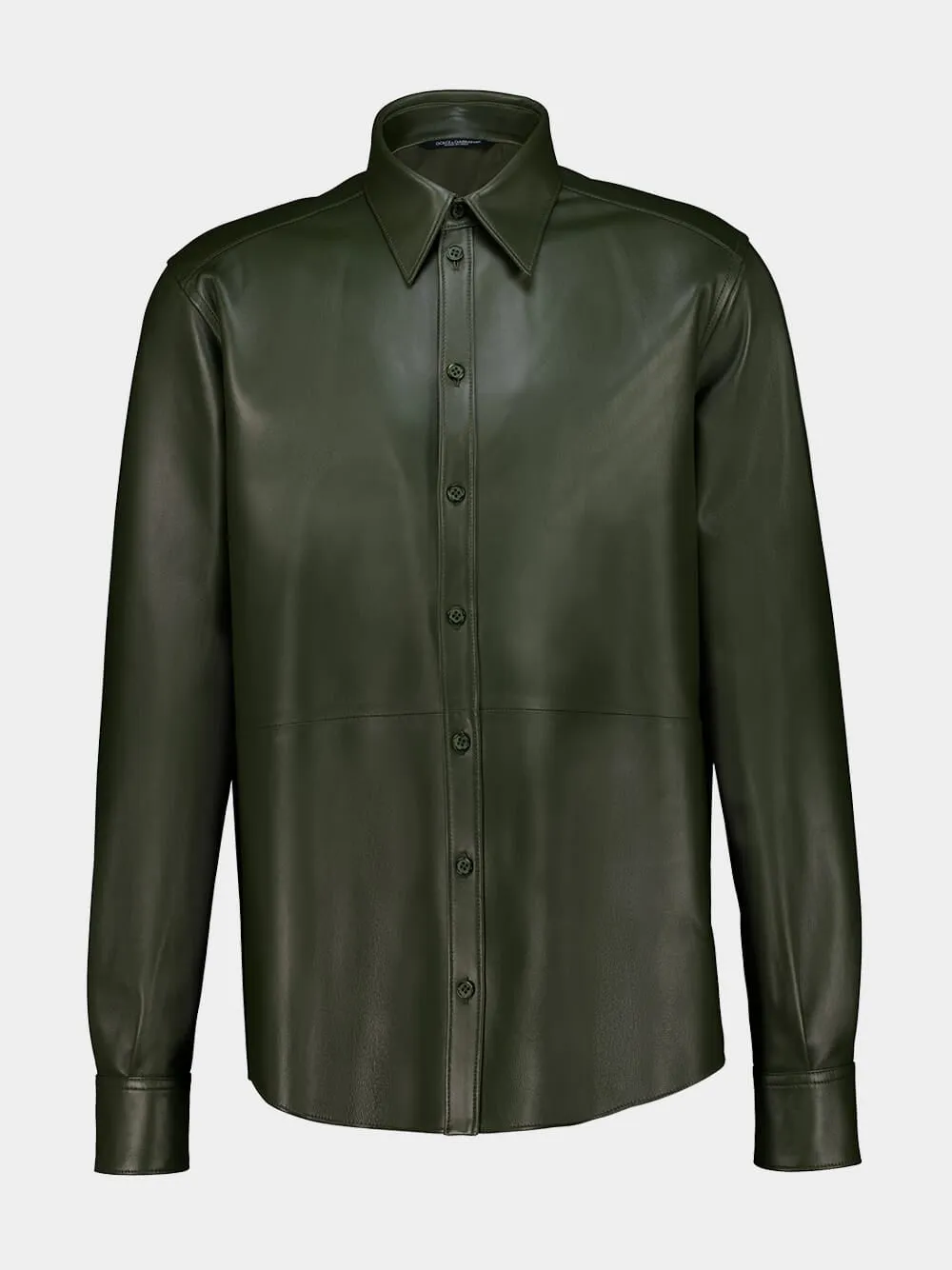 Green Nappa Leather Shirt sold by Fashion Clinic