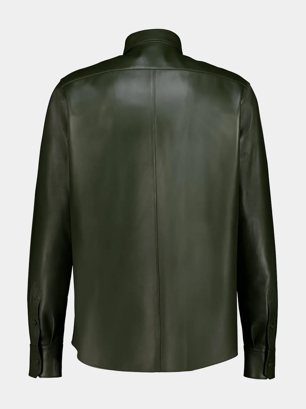 Green Nappa Leather Shirt sold by Fashion Clinic product image thumbnail 3