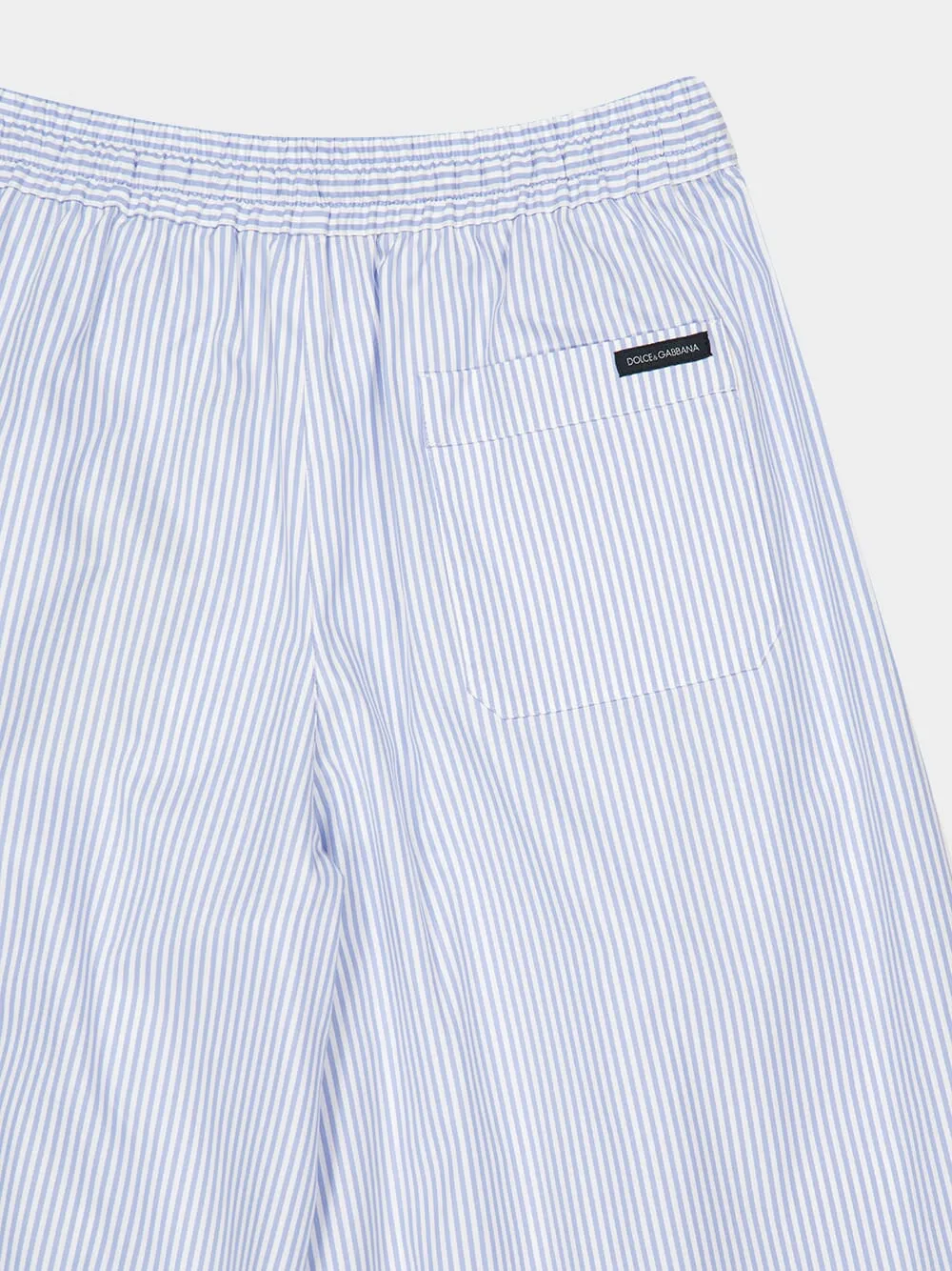 Blue Striped Cotton Wide-Leg Trousers sold by Fashion Clinic product image thumbnail 4