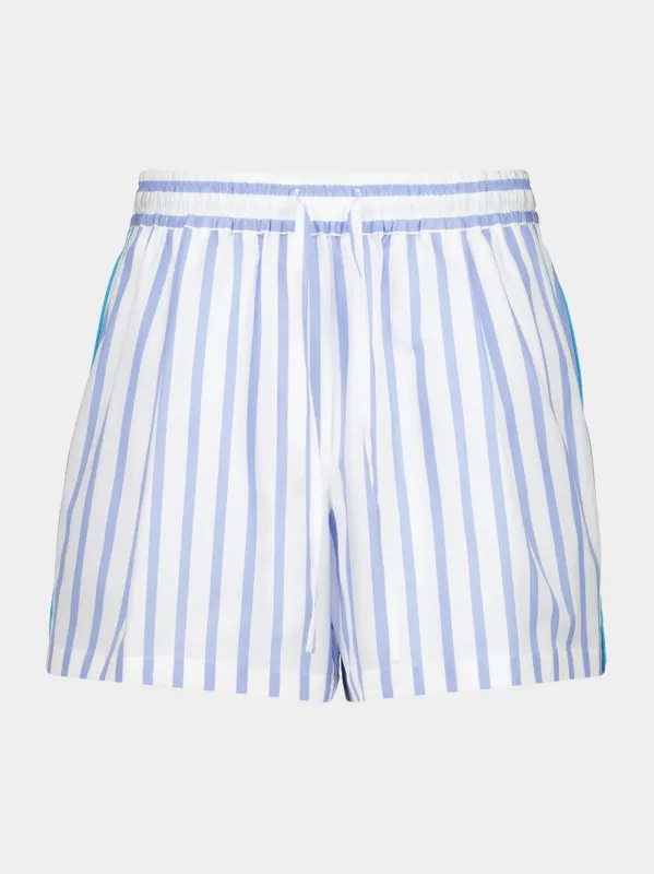 Blue Striped Cotton Shorts made by Dolce & Gabanna