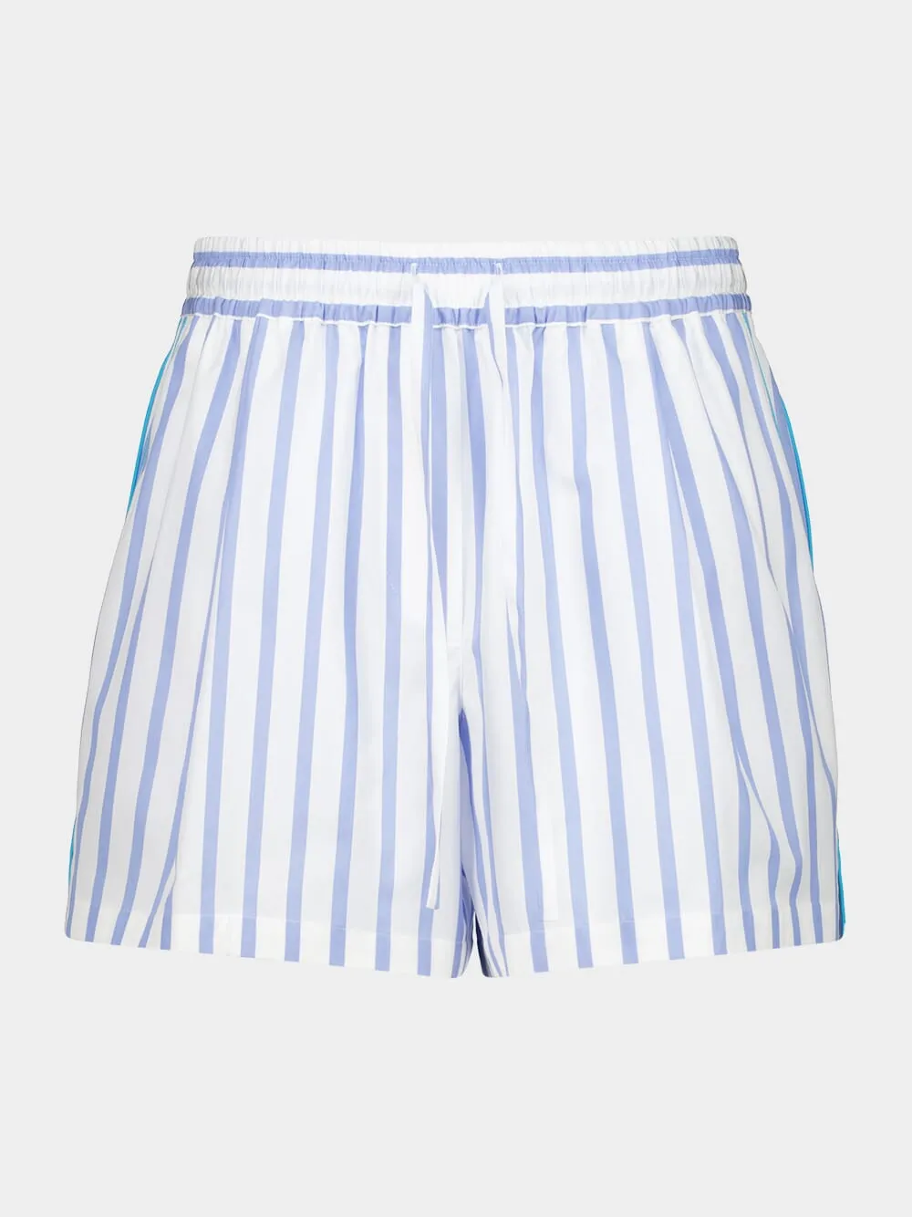 Blue Striped Cotton Shorts sold by Fashion Clinic