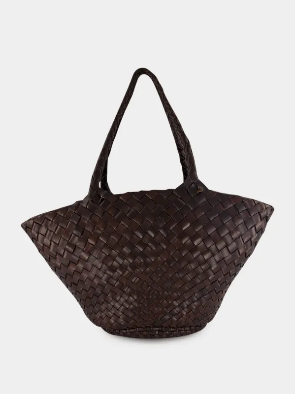 Egola Dark Brown Woven Shoulder Bag made by Dragon Diffusion