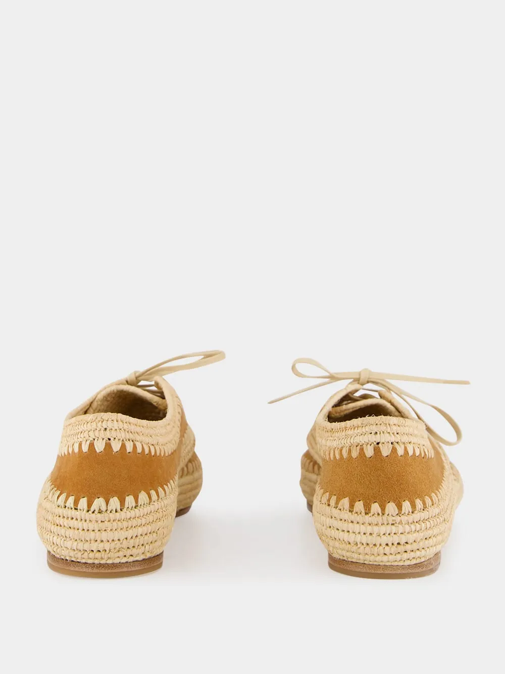 Camel Suede and Natural Raffia Strength Derbies sold by Fashion Clinic product image thumbnail 5
