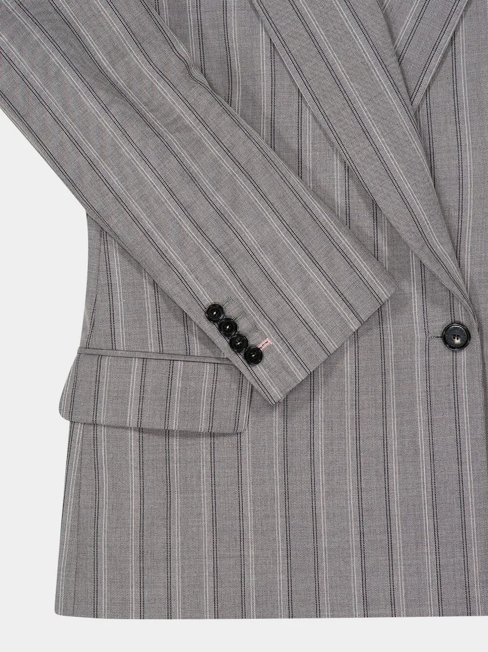Grey Melange Striped Wool Blazer sold by Fashion Clinic product image thumbnail 4