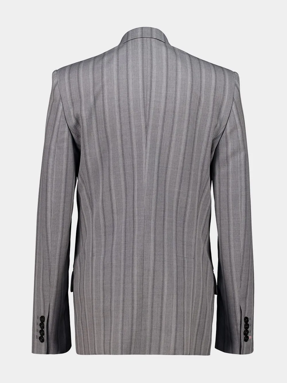Grey Melange Striped Wool Blazer sold by Fashion Clinic product image thumbnail 2