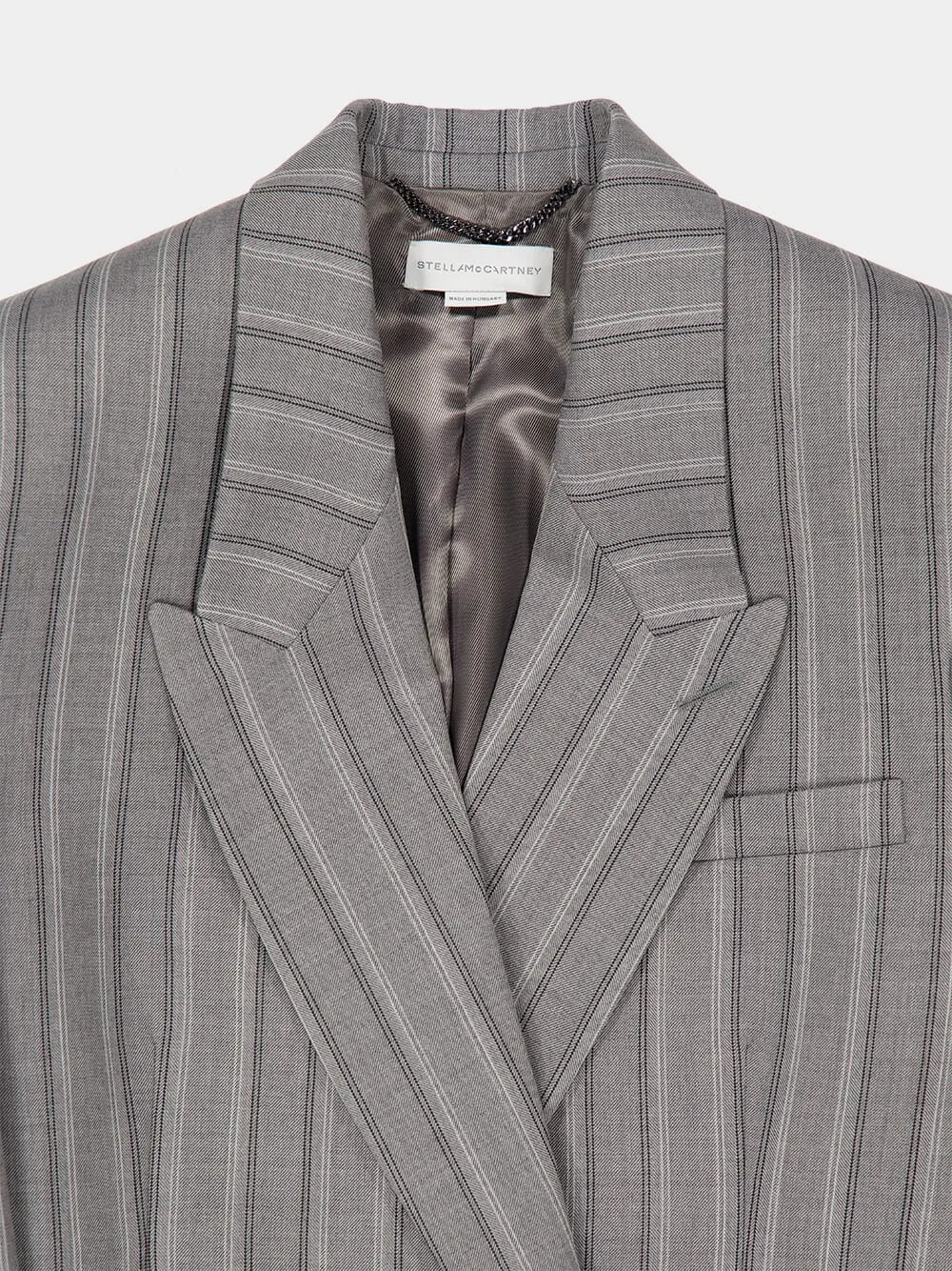 Grey Melange Striped Wool Blazer sold by Fashion Clinic product image thumbnail 3